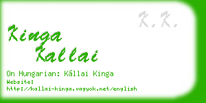 kinga kallai business card