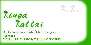 kinga kallai business card